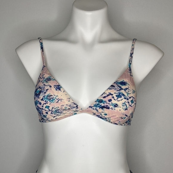 ✨3/$15 NWT Adore Me pink & blue string bikini top S - Picture 1 of 5
